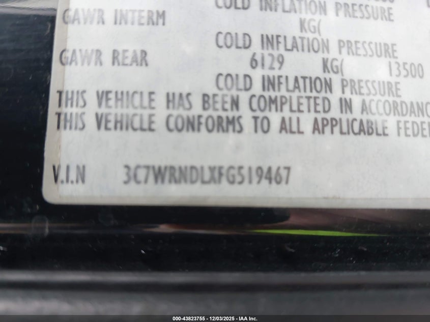 3C7WRNDLXFG519467 2015 RAM 5500 photo no. 8