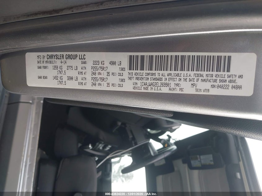 1C4AJWAG2EL269901 2014 JEEP WRANGLER photo no. 9