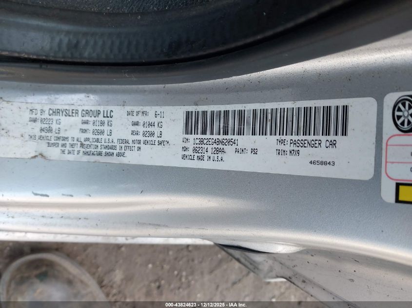 2011 Chrysler 200 Touring VIN: 1C3BC2EG4BN620541 Lot: 43824623