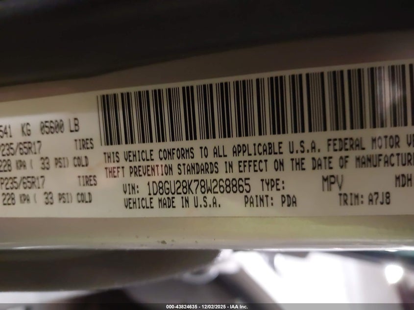 1D8GU28K78W268865 2008 DODGE NITRO photo no. 9