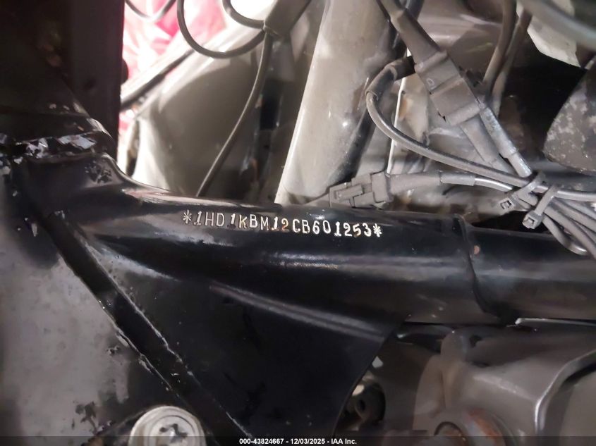 2012 Harley-Davidson Flhx Street Glide VIN: 1HD1KBM12CB601253 Lot: 43824667