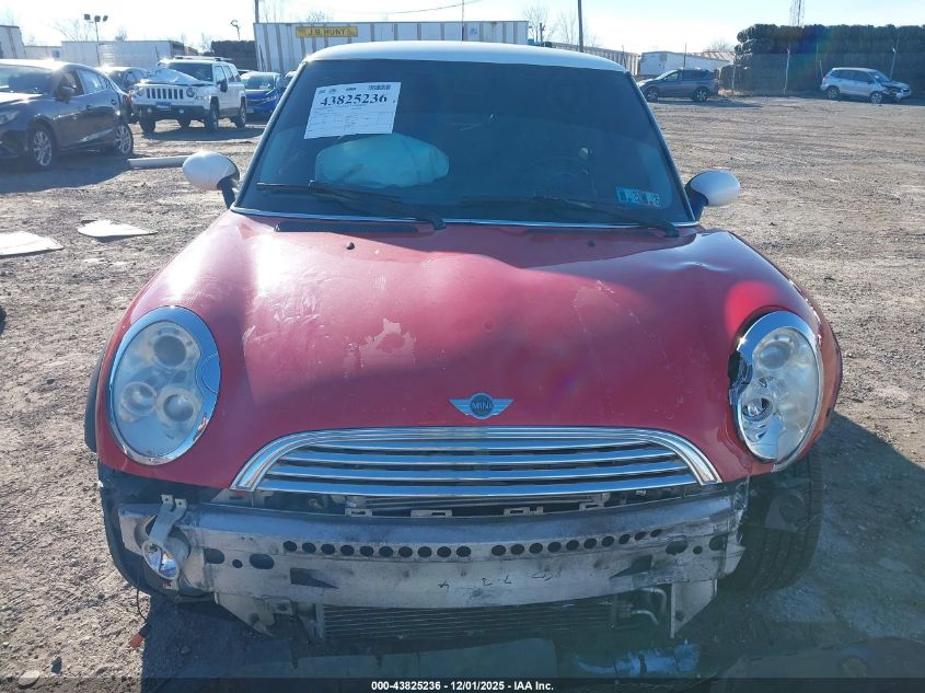 2004 Mini Cooper VIN: WMWRC33484TJ59655 Lot: 43825236