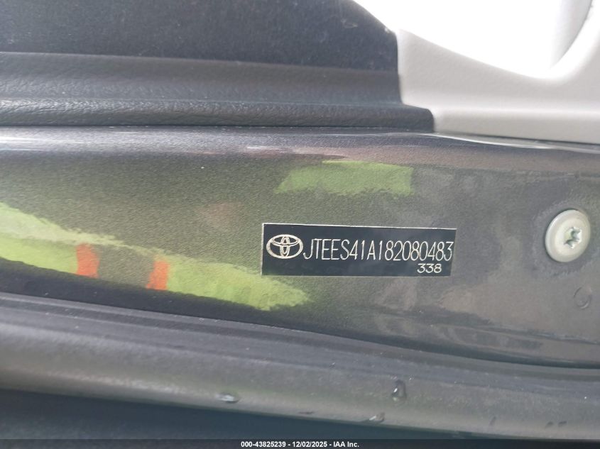 2008 Toyota Highlander VIN: JTEES41A182080483 Lot: 43825239