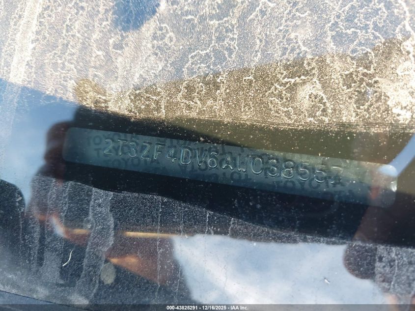 2010 Toyota Rav4 VIN: 2T3ZF4DV6AW038557 Lot: 43825291