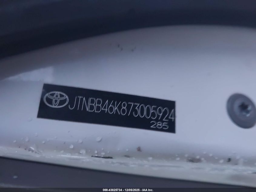 2007 Toyota Camry Hybrid VIN: JTNBB46K873005924 Lot: 43825734