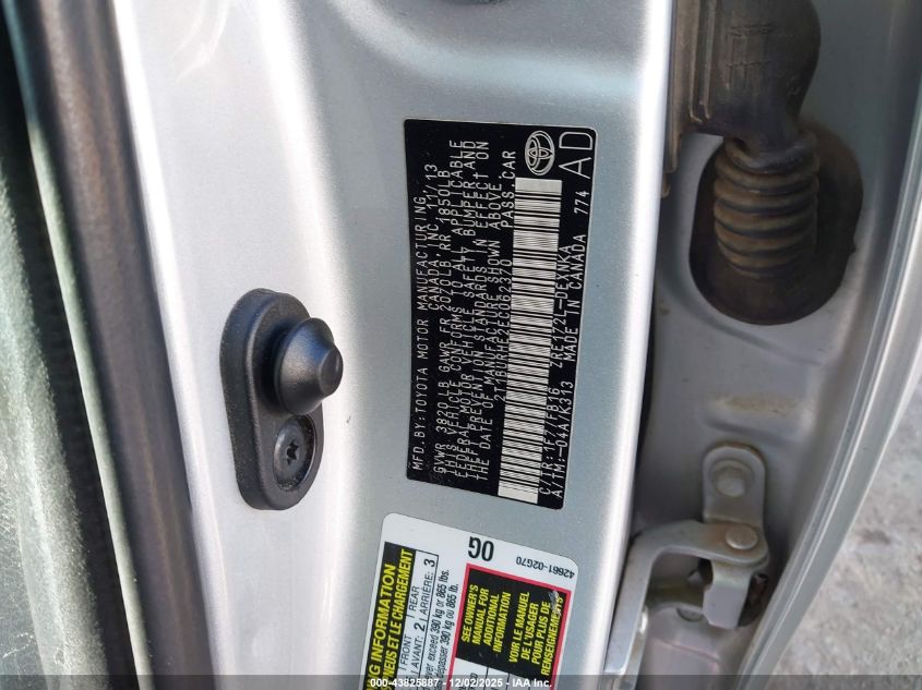 2014 Toyota Corolla Le VIN: 2T1BURHE2EC062370 Lot: 43825887