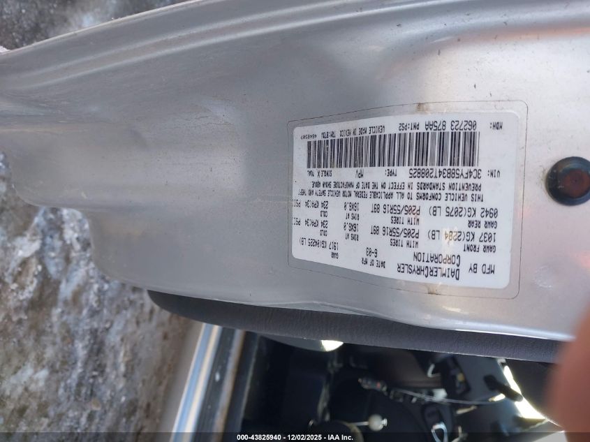 2004 Chrysler Pt Cruiser Touring VIN: 3C4FY58B34T208825 Lot: 43825940