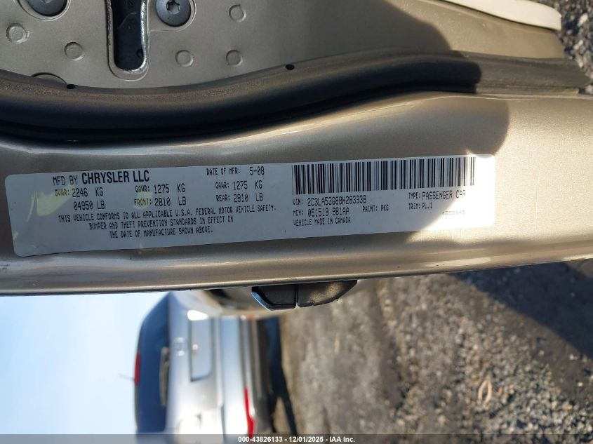 2008 Chrysler 300 Touring VIN: 2C3LA53G88H283338 Lot: 43826133