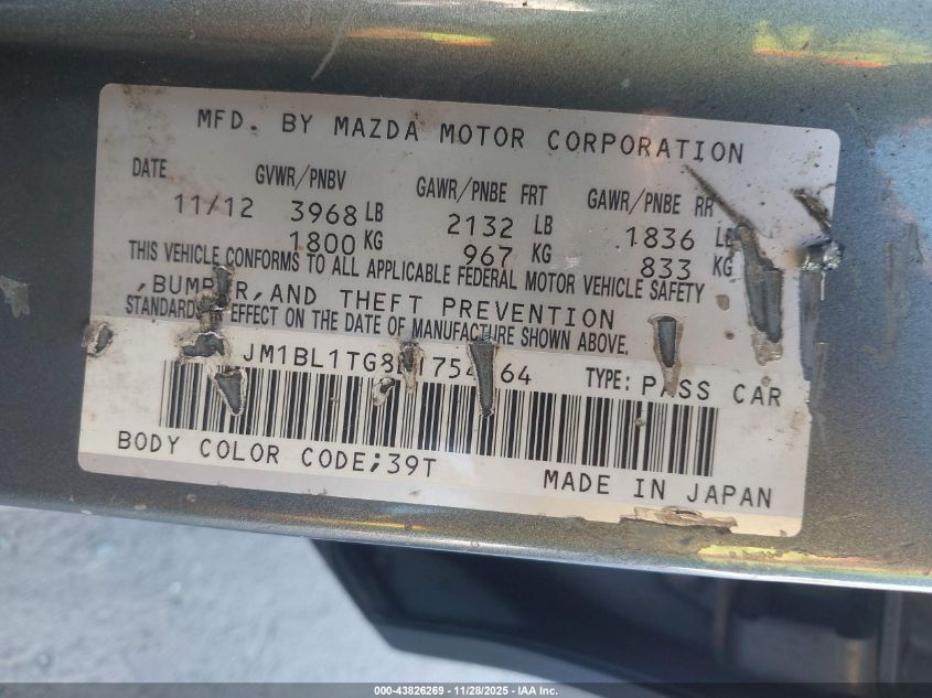 2013 Mazda Mazda3 I Sv VIN: JM1BL1TG8D1754164 Lot: 43826269