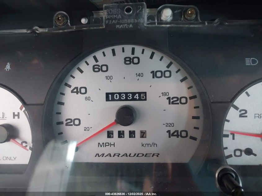 2003 Mercury Marauder VIN: 2MEHM75V93X611962 Lot: 43826536