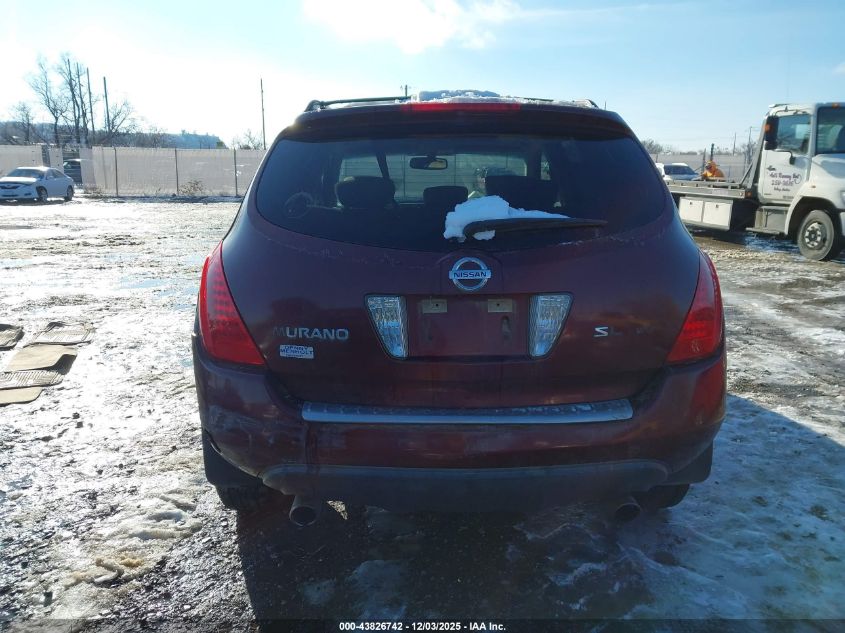2007 Nissan Murano Sl VIN: JN8AZ08W87W600358 Lot: 43826742