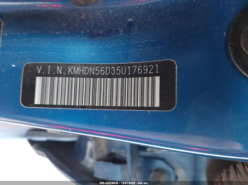 2005 Hyundai Elantra Gls/Gt VIN: KMHDN56D35U176921 Lot: 43826838