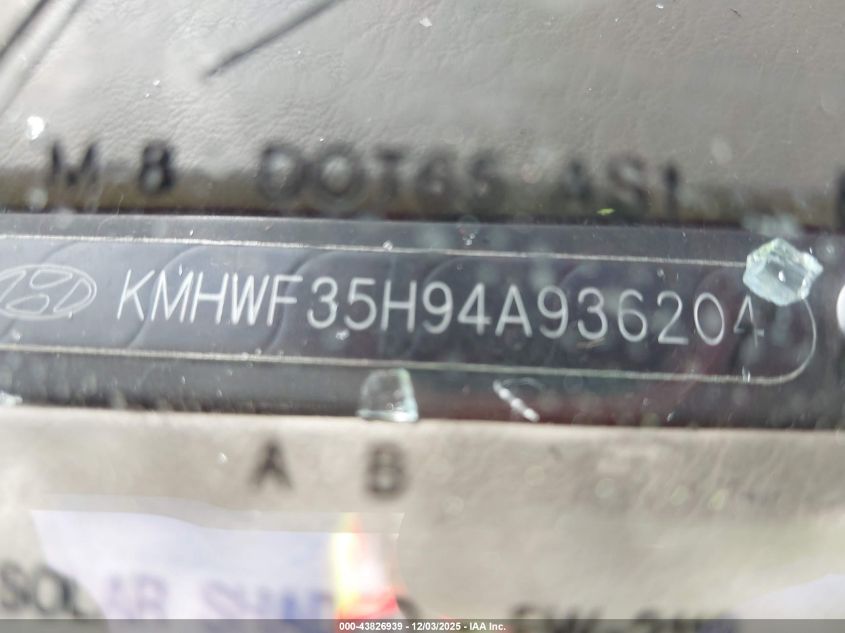 2004 Hyundai Sonata Gls/Lx VIN: KMHWF35H94A936204 Lot: 43826939