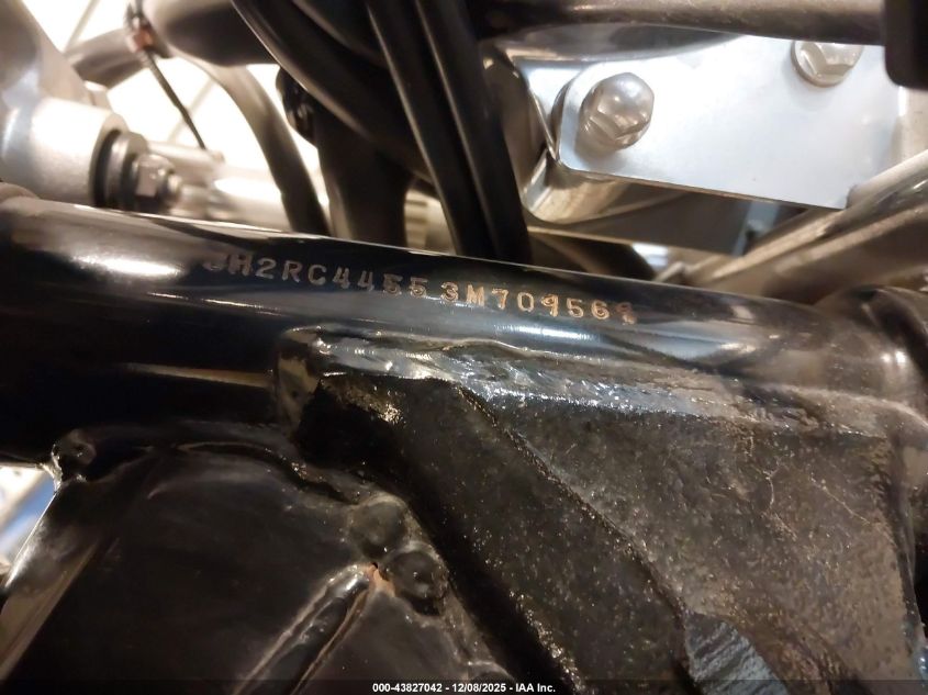 2003 Honda Vt750 Cdc VIN: JH2RC44663M709569 Lot: 43827042