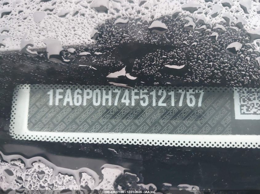 2015 Ford Fusion Se VIN: 1FA6P0H74F5121767 Lot: 43827108