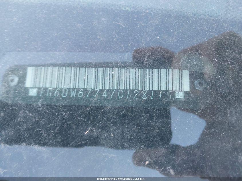 2007 Cadillac Sts V6 VIN: 1G6DW677470128115 Lot: 43827214