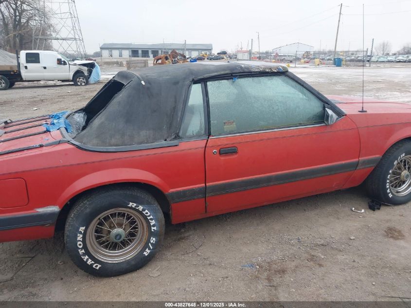 1986 Ford Mustang Lx/Gt VIN: 1FABP28M0GF322884 Lot: 43827648