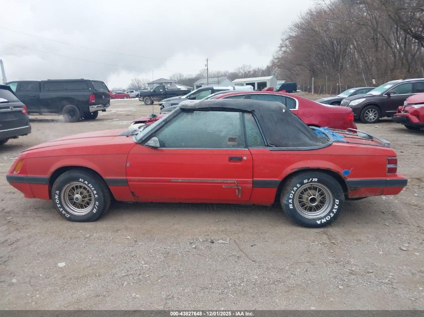 1986 Ford Mustang Lx/Gt VIN: 1FABP28M0GF322884 Lot: 43827648