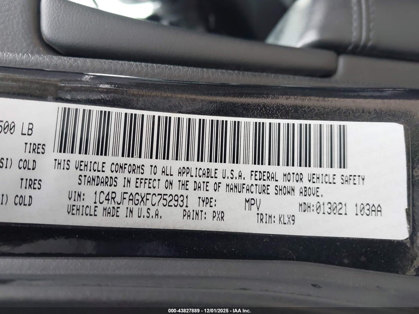 1C4RJFAGXFC752931 2015 JEEP GRAND CHEROKEE photo no. 9