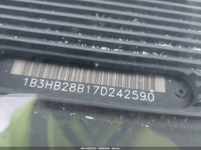 2007 Dodge Caliber VIN: 1B3HB28B17D242590 Lot: 43827915