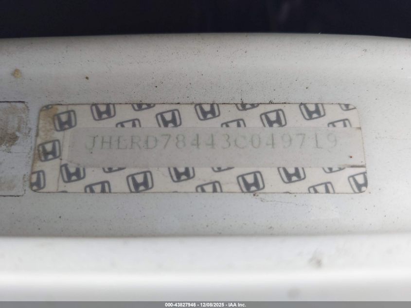 2003 Honda Cr-V Lx VIN: JHLRD78443C049719 Lot: 43827946