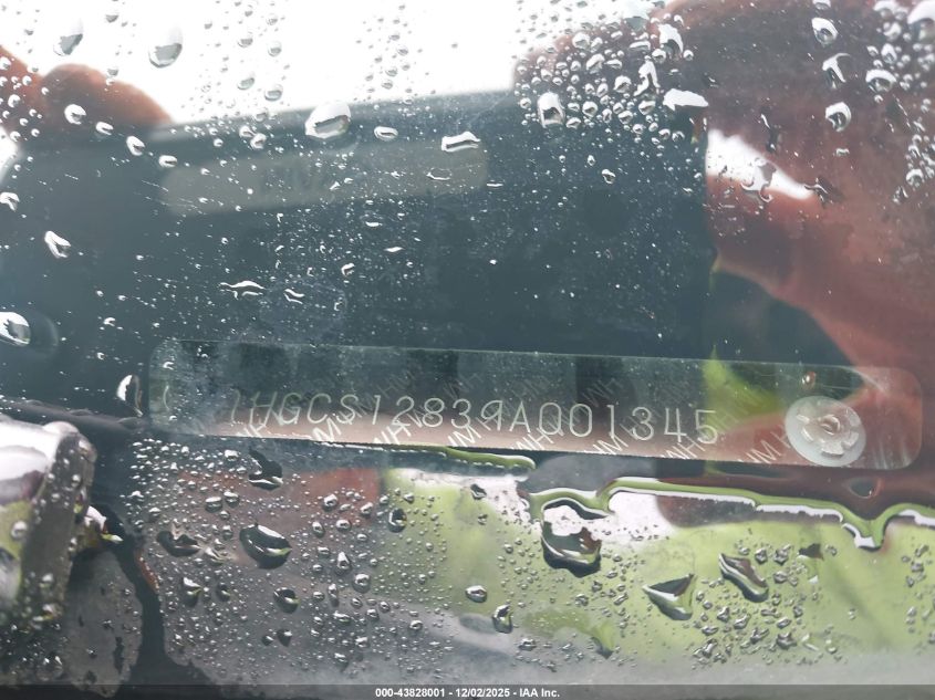 2009 Honda Accord 2.4 Ex-L VIN: 1HGCS12839A001345 Lot: 43828001