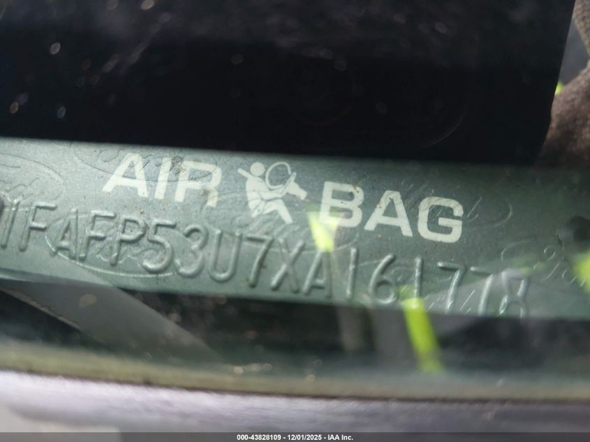 1999 Ford Taurus Se/Se-Ne VIN: 1FAFP53U7XA161778 Lot: 43828109