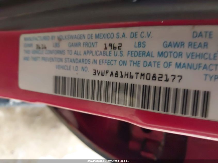 1996 Volkswagen Golf Gl/Harlequin VIN: 3VWFA81H6TM082177 Lot: 43828186