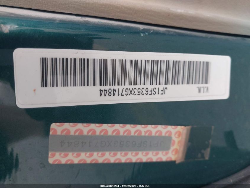 1999 Subaru Forester L VIN: JF1SF6353XG714844 Lot: 43828234