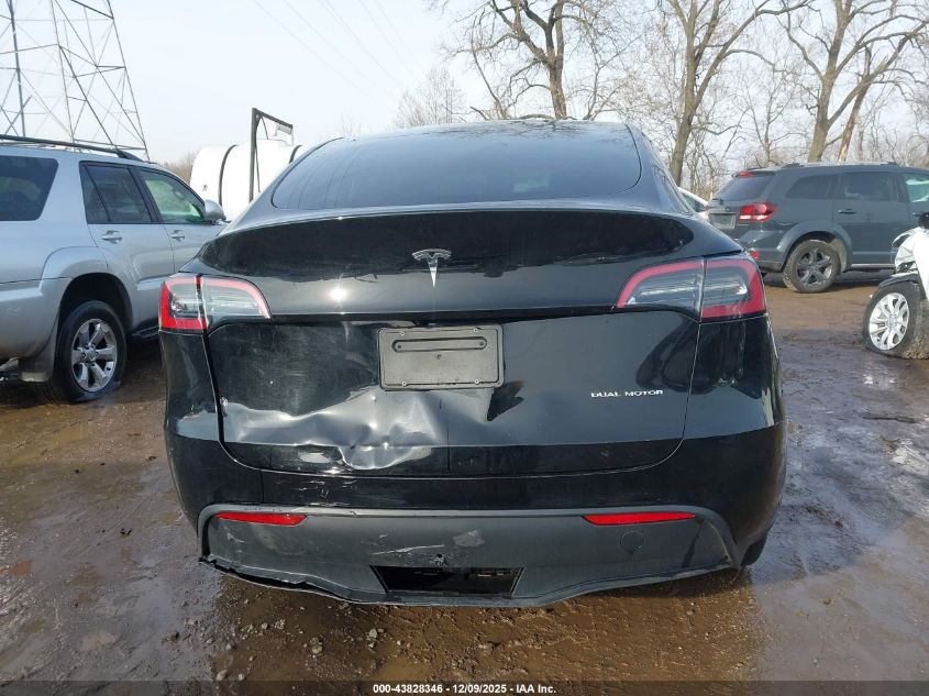 2023 Tesla Model Y Awd/Long Range Dual Motor All-Wheel Drive VIN: 7SAYGDEE2PA075837 Lot: 43828346