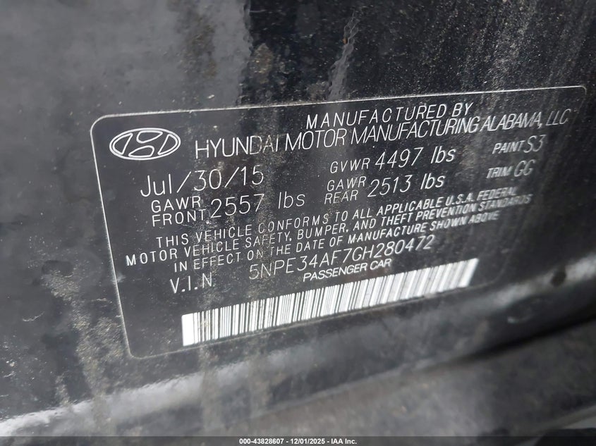 5NPE34AF7GH280472 2016 HYUNDAI SONATA photo no. 9