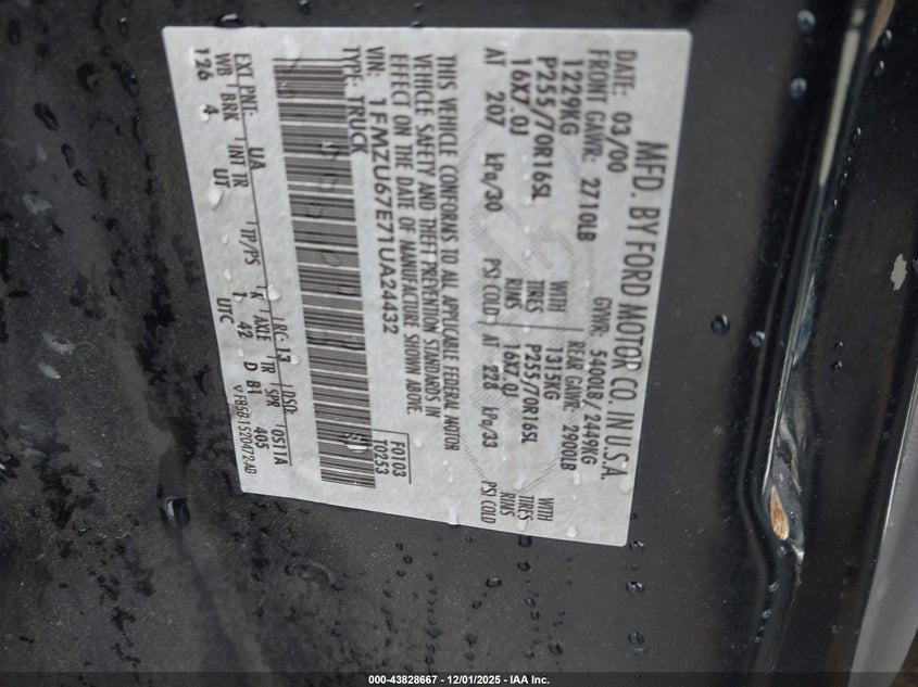 1FMZU67E71UA24432 2001 FORD EXPLORER SPORT TRAC photo no. 9