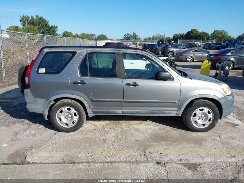 2006 Honda Cr-V Lx VIN: JHLRD68586C009988 Lot: 43828987