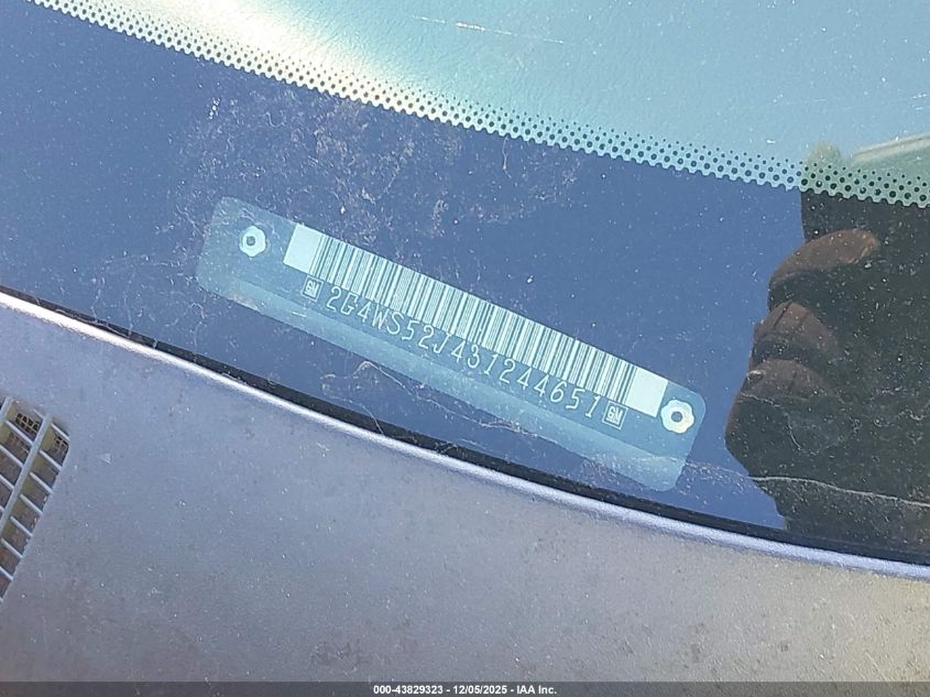 2003 Buick Century Custom VIN: 2G4WS52J431244651 Lot: 43829323