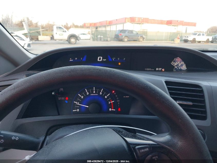 2012 Honda Civic Lx VIN: 19XFB2F54CE377073 Lot: 43829472