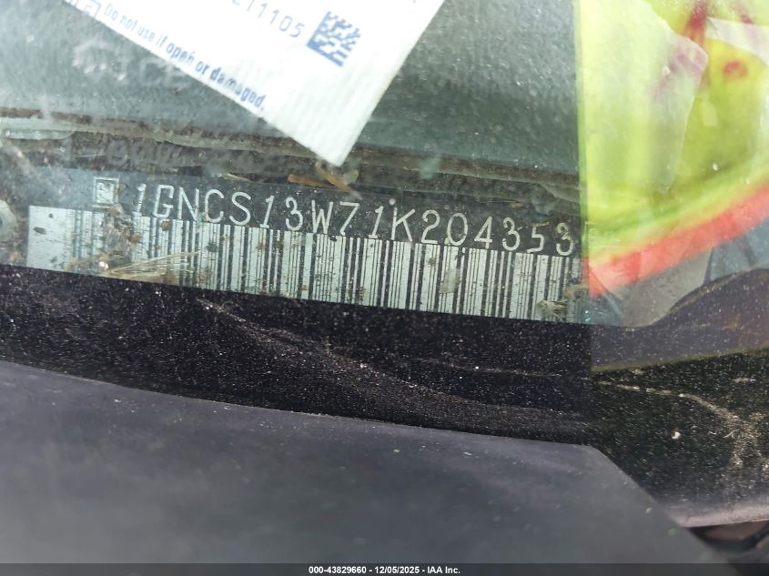 2001 Chevrolet Blazer Lt VIN: 1GNCS13W71K204353 Lot: 43829660