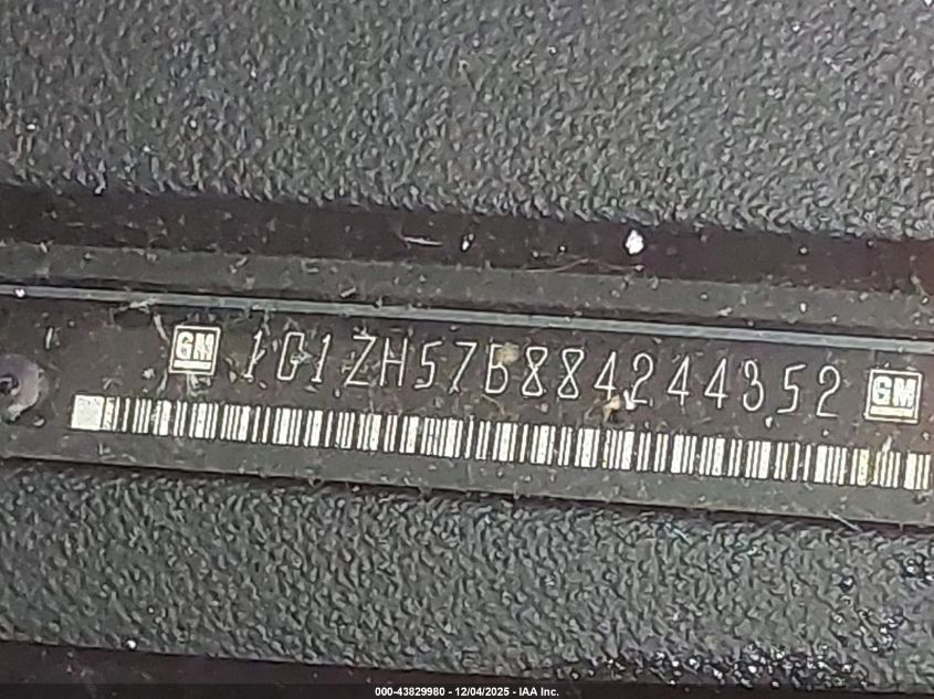 2008 Chevrolet Malibu Lt VIN: 1G1ZH57B884244352 Lot: 43829980