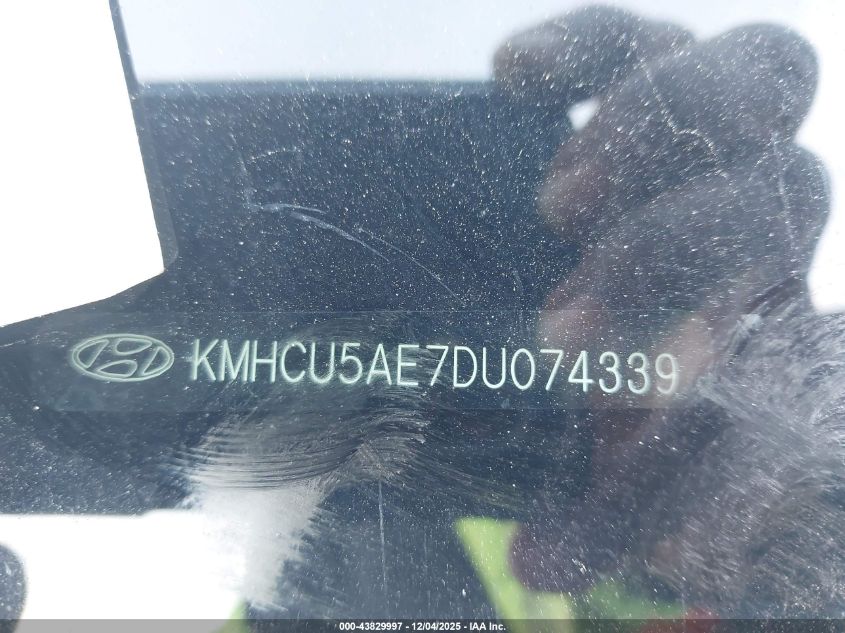 2013 Hyundai Accent Se VIN: KMHCU5AE7DU074339 Lot: 43829997