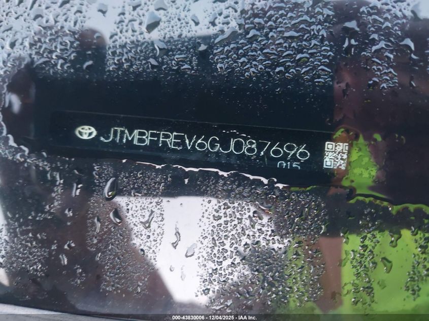 2016 Toyota Rav4 Le VIN: JTMBFREV6GJ087696 Lot: 43830006