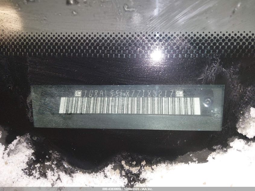 2007 Saturn Ion 3 VIN: 1G8AL55F87Z183217 Lot: 43830059