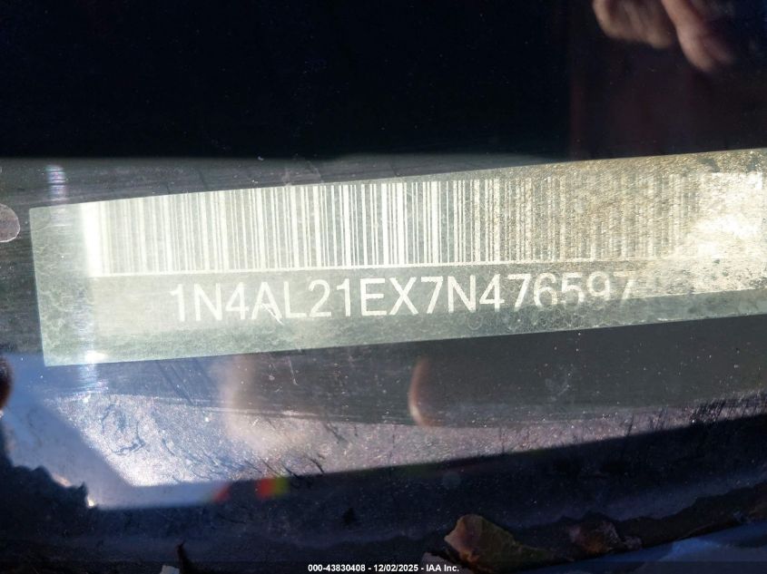 2007 Nissan Altima 2.5 S VIN: 1N4AL21EX7N476597 Lot: 43830408