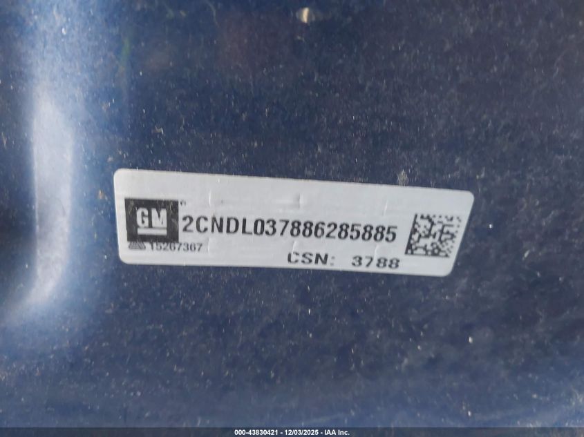 2008 Chevrolet Equinox Sport VIN: 2CNDL037886285885 Lot: 43830421