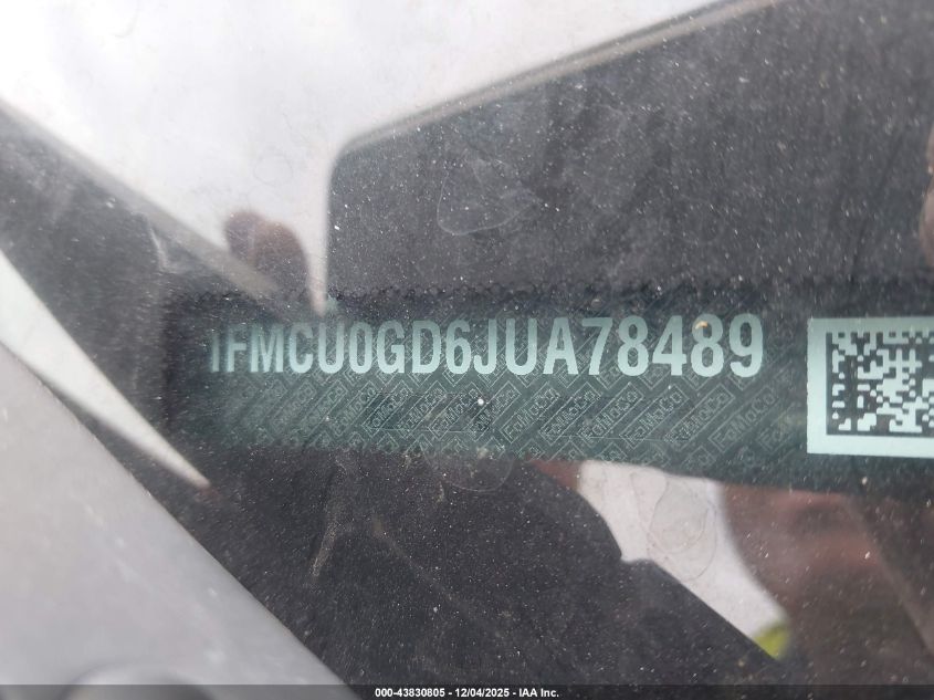 2018 Ford Escape Se VIN: 1FMCU0GD6JUA78489 Lot: 43830805