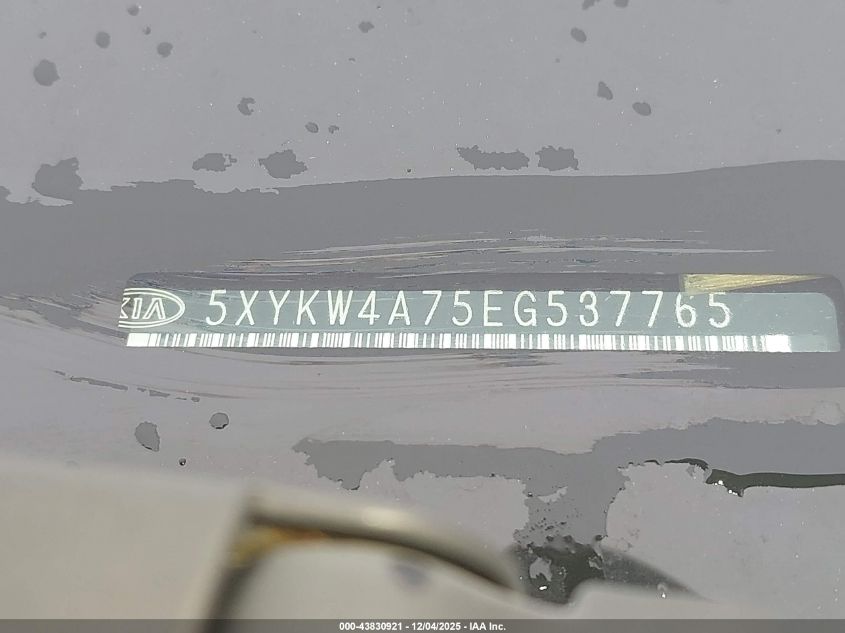 2014 Kia Sorento Sx VIN: 5XYKW4A75EG537765 Lot: 43830921