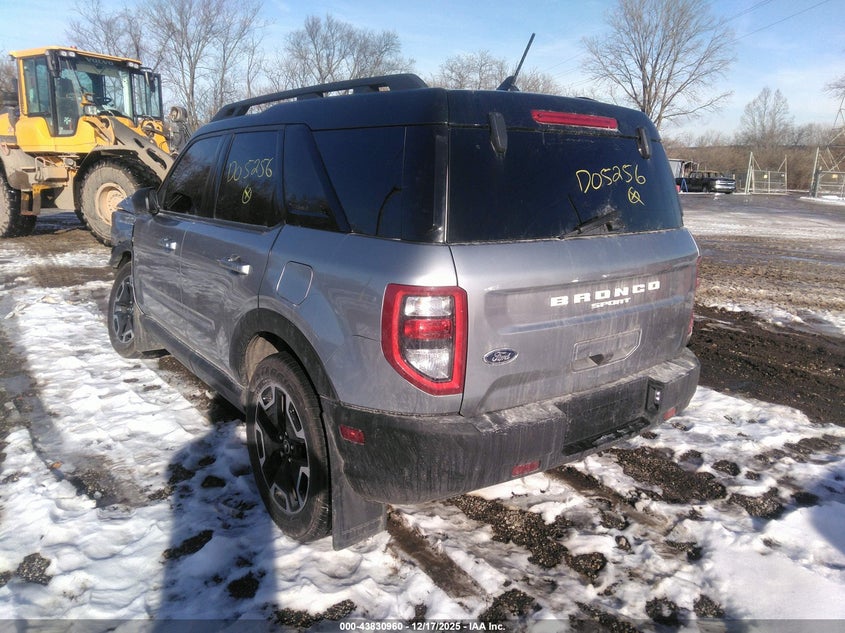 Vin: 3fmcr9c66prd05256, lot: 44326452, ford bronco sport outer banks 20233