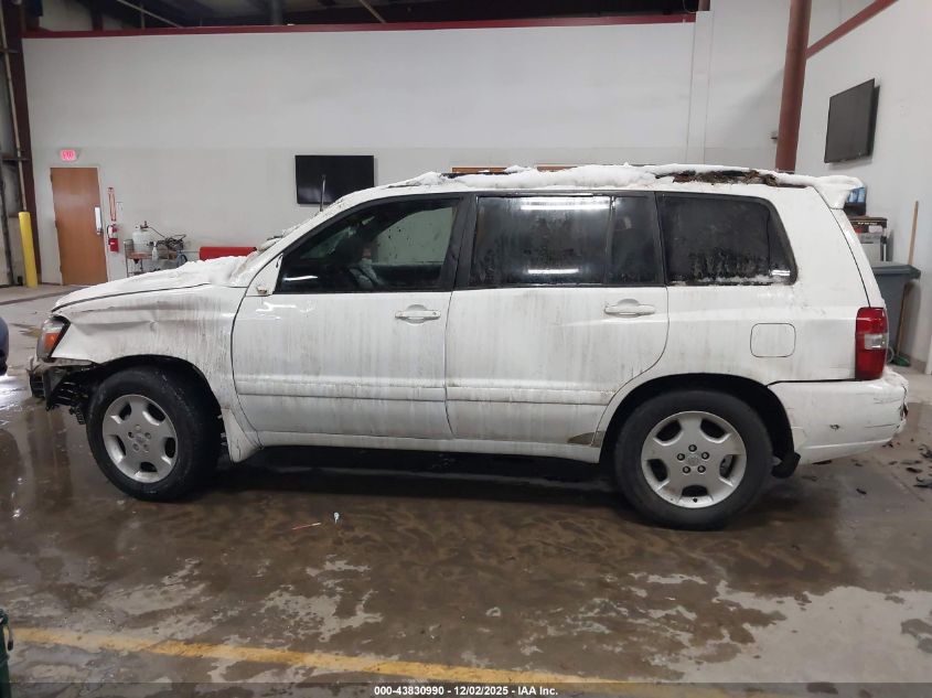 2005 Toyota Highlander Limited V6 VIN: JTEDP21AX50087621 Lot: 43830990