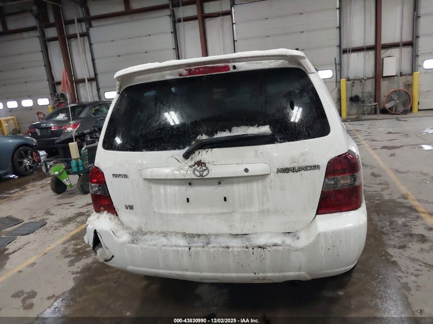 2005 Toyota Highlander Limited V6 VIN: JTEDP21AX50087621 Lot: 43830990