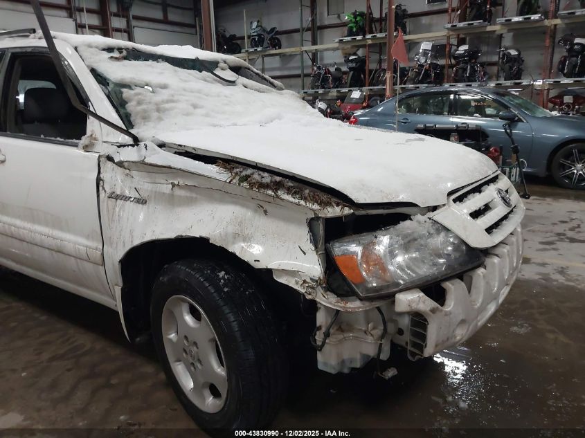 2005 Toyota Highlander Limited V6 VIN: JTEDP21AX50087621 Lot: 43830990