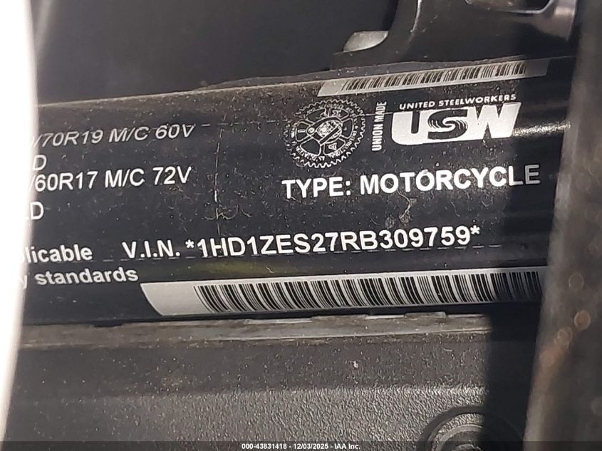 2024 Harley-Davidson Ra1250 S VIN: 1HD1ZES27RB309759 Lot: 43831418