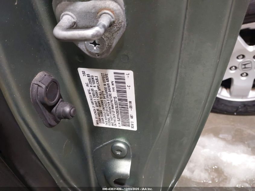 2003 Honda Element Ex VIN: 5J6YH285X3L035715 Lot: 43831423